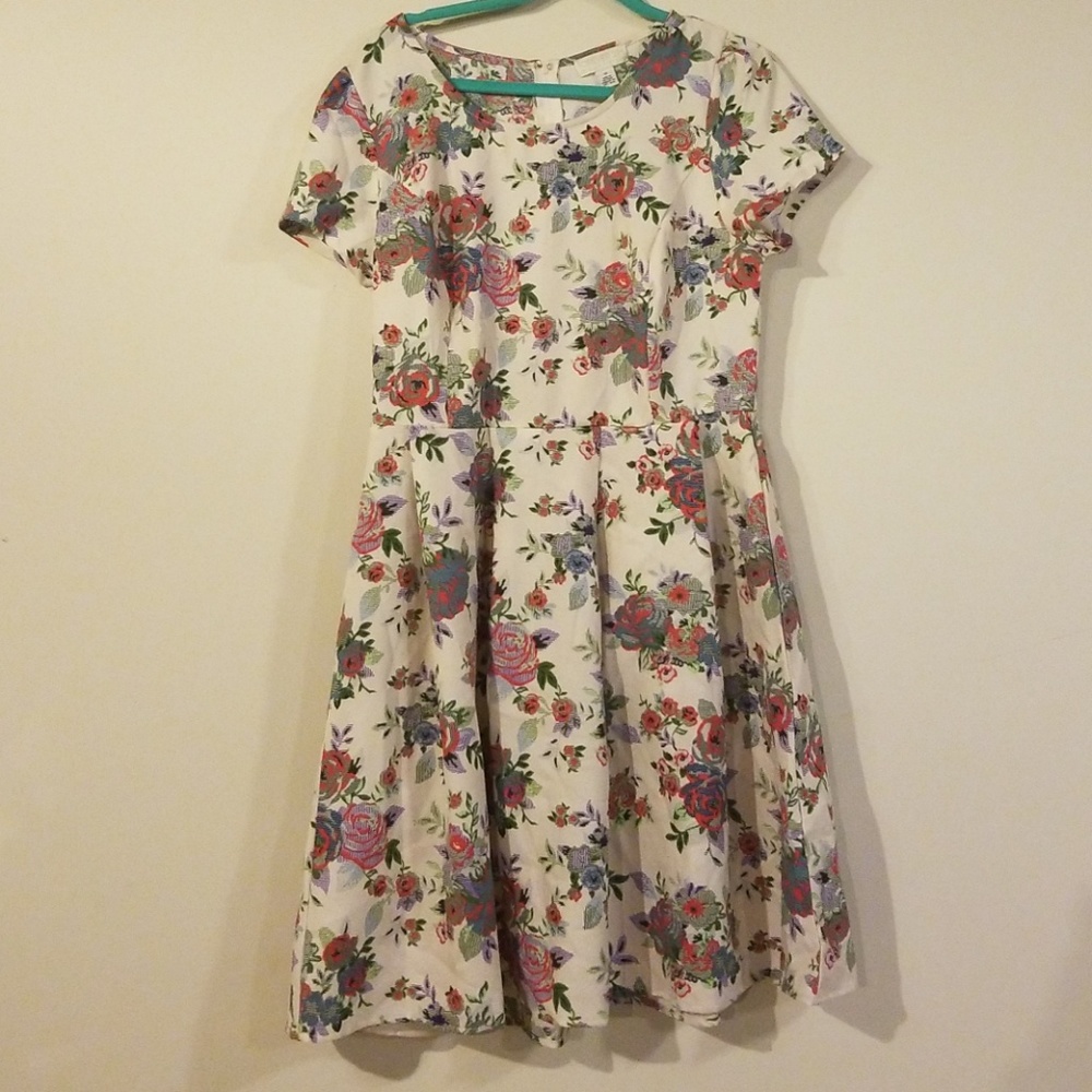 Cream floral dress